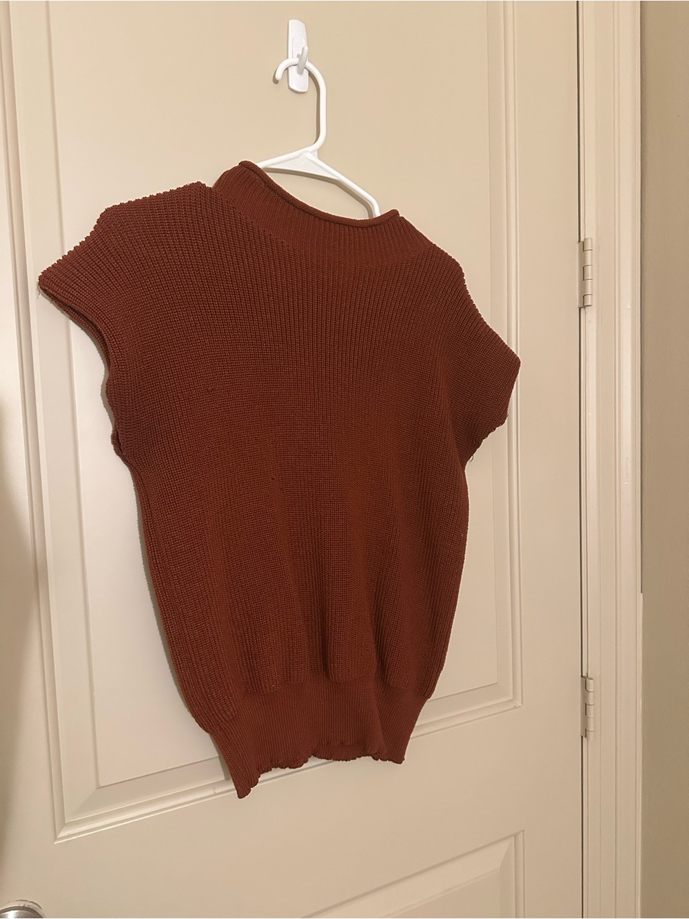 Xxxiticat Rust Brown Knit Short-Sleeve Sweater Top